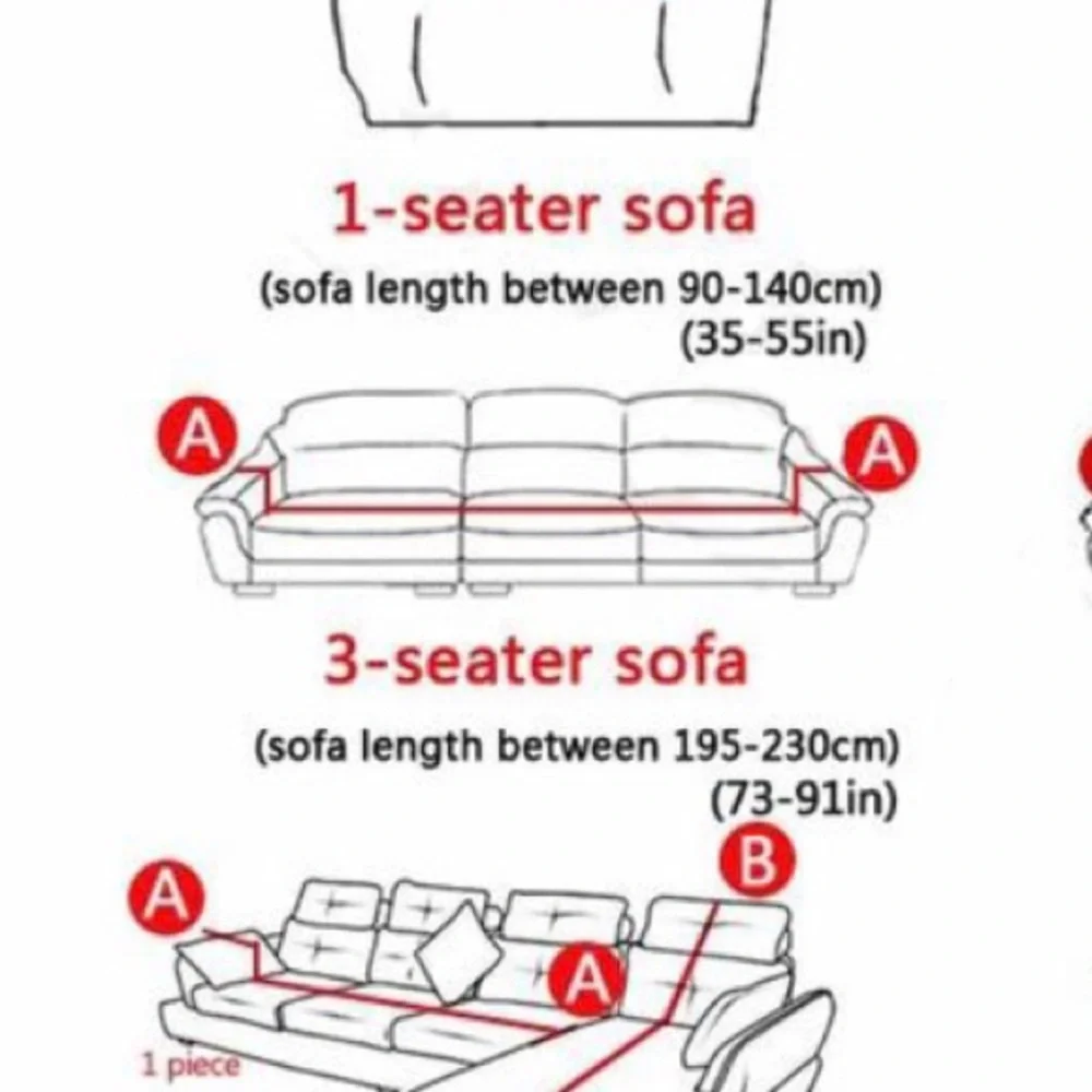 LINESOFA 3-Seater Sofa Cover in Burgundy. Fits 73”- 91”. Never Used.